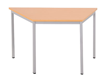 Table trapèzoïdale à pieds carrés H75/120/60/60cm