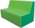 Sofa double à bord droit 90x45x50cm
